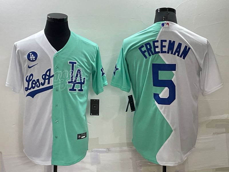 Men Los Angeles Dodgers 5 Freeman green white Nike 2022 MLB Jersey